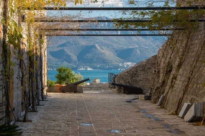 The view on the bay from the Budva Old Town Terrace